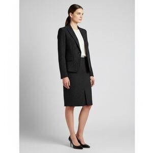 talbots wool blend patterned black pencil skirt professional career size 6